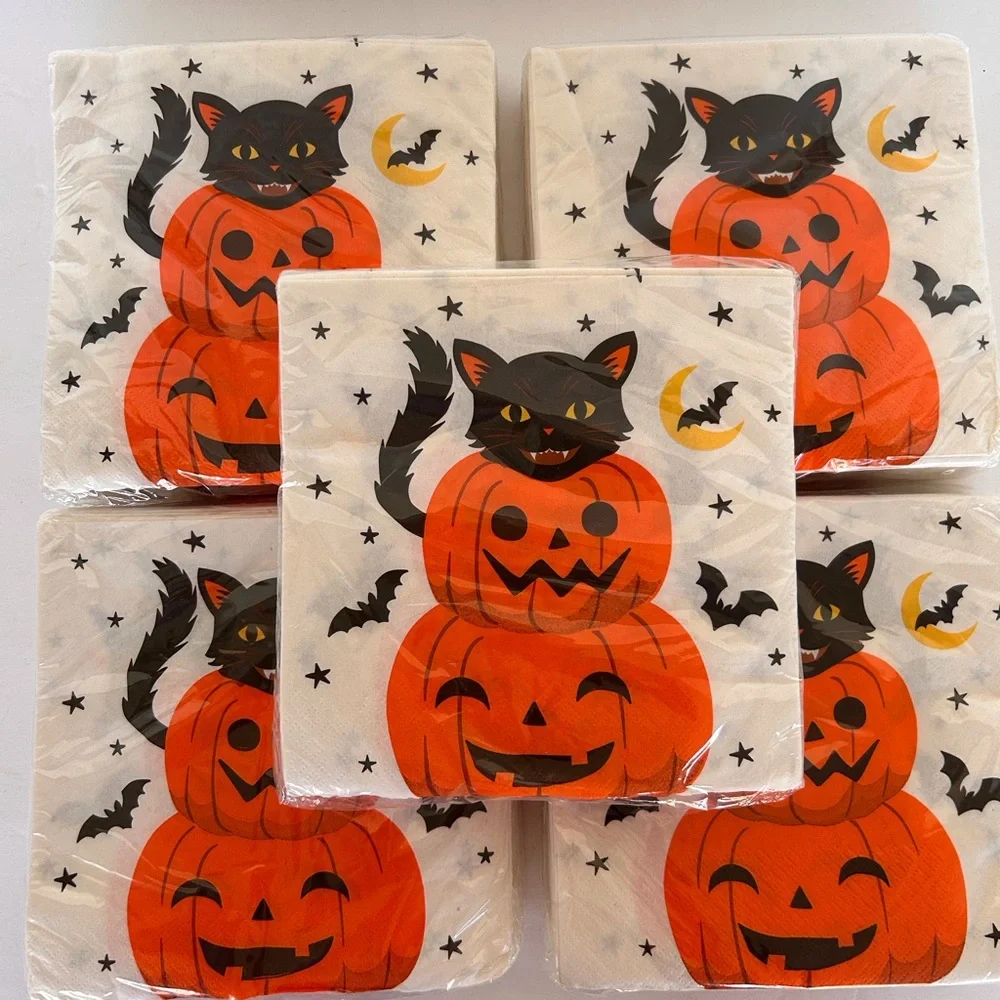 HALLOWEEN DINNER NAPKINS BUNDLE OF FIVE PACKAGES NWT